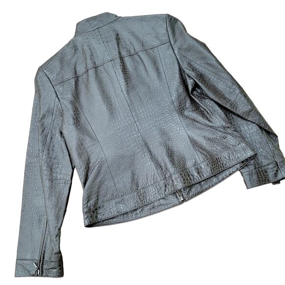Valerie Stevens Leather Moto Jacket Size Medium - Picture 2 of 7